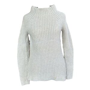 Lord & Taylor Wool & Cashmere Mockneck Sweater Light Grey S